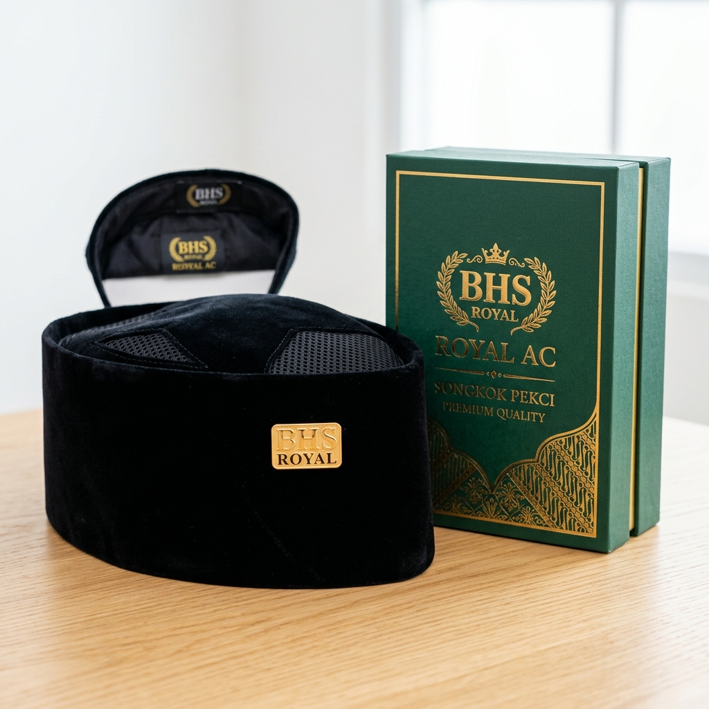 Perbandingan songkok BHS Royal AC dan BHS Classic dengan beludru hitam pekat premium
