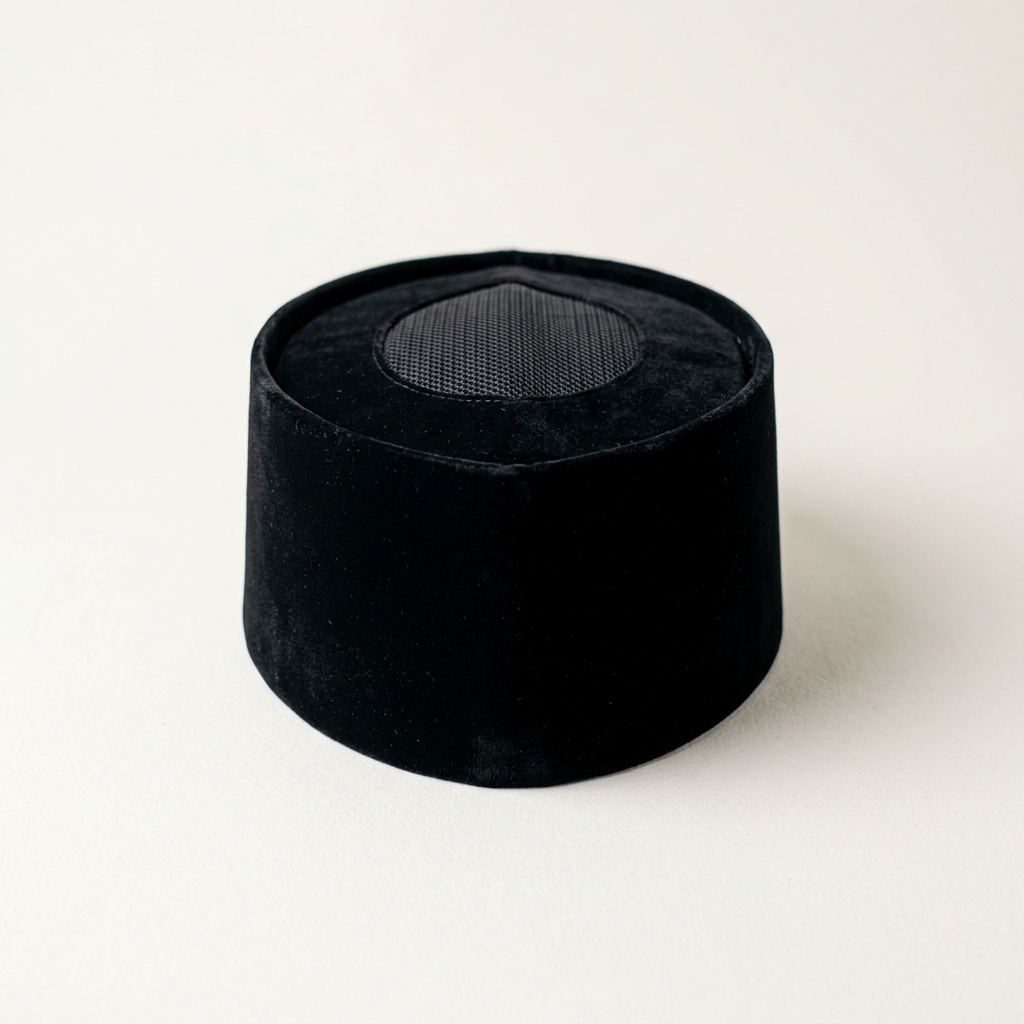 Songkok President Hitam Polos AC (Tinggi 9 cm)